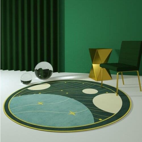 Nordic Round Rug Modern Geometry Blue Green Rugs Tapis Floor Mat Carpets For Living Room Bed Room Playmat