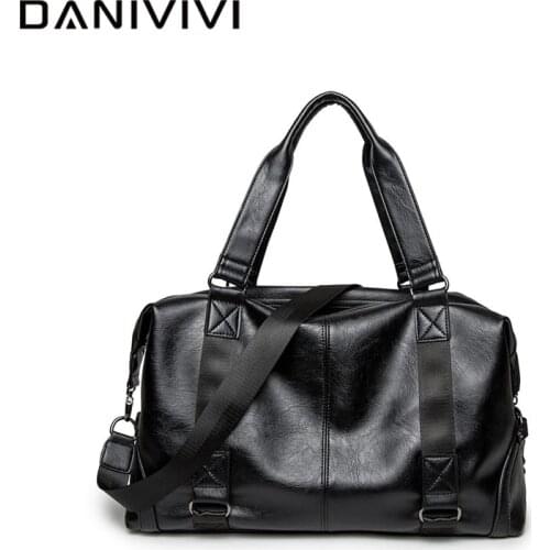 Fashion Shoulder Messenger Bag Mens Hand Bags Leather Large Capacity Black Casual Tote Gym Travel Duffle Bag Man Bolso Homme