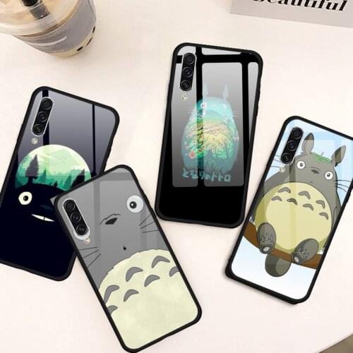 Cartoon Studio Ghibli Totoro Phone Case Tempered glass For Samsung S10 S20 plus Ultra E note8 note9 note10 pro