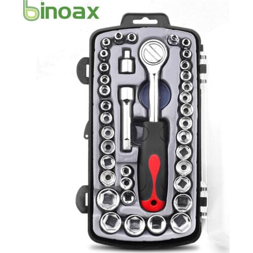 BINOAX 40pcs Car Repair Tool Socket Set Ratchet Wrench Spanner Combination Hand Tools
