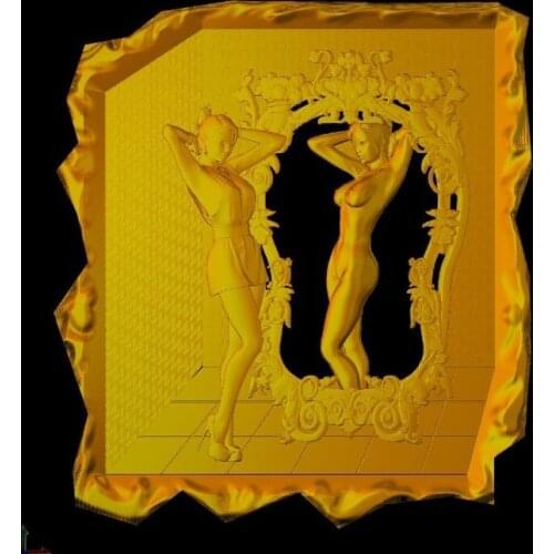 NEW 3d model relief in STL file format clock for for cnc mirror