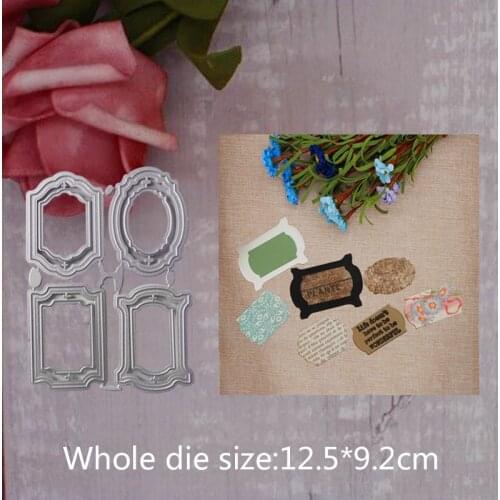 New Metal Steel Cutting Dies Label For DIY Scrapbooking stitch Album Paper Card Craft Embossing dies 4pcs 12.5*9.2cm