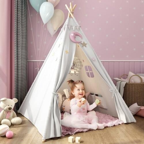 1.8M Large Tipi Triangle Teepee Tent For Kids Childrens Playhouse Teepee Play Tent Game House For Children