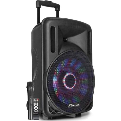 Fenton FT12LED 12 "700W portable speaker with battery, Bluetooth, MP3/USB, LED lights, microphone, remote control, ref.170.092