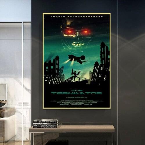 Retro Posters and Prints Classic Movie The Terminator Home Room Wall Decoration Vintage Poster Paintings Printed Canvas Decor