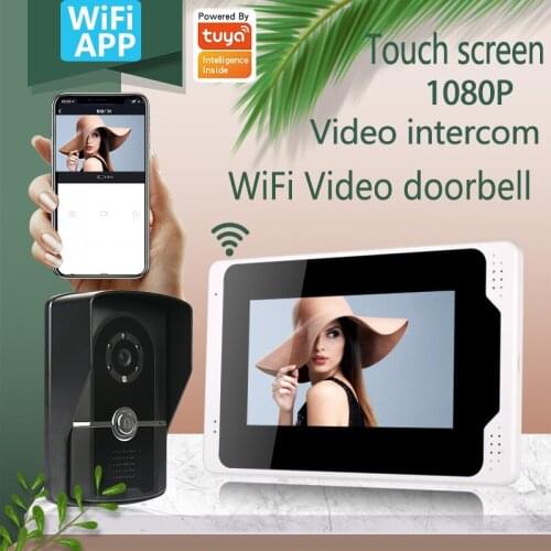 Multi-language Home Intercom System Wireless WiFi Tuya Smart Video Doorbell 7 Inch with 1080P Wired Door Phone Camera