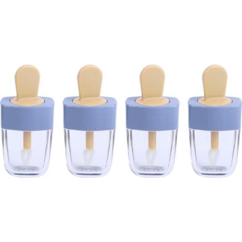 1pcs Empty Lip Gloss Tube Container Blue Sweet Ice Cream Lipstick Refillable Bottle, Cosmetic Makeup Lip Balm Sample Holder