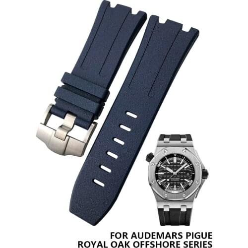 28mm 30mm High Quality Fluorine Rubber Watch Strap Soft Watchband for Audemars Piguet ROYAL OAK OFFSHORE Series Watch