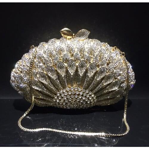 DAIWEI Luxury evening bag Crystal women party purse bags Ladies wedding bridal formal clutch bags banquet bag Day Clutches BL089