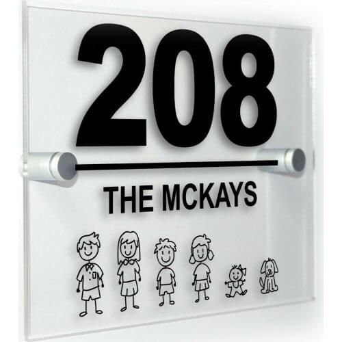 DIY House Number House number Personalized Stick Cartoon Family Custom House Door Number Sign Plaque Door sign