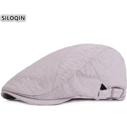 SILOQIN Adjustable Size Spring Autumn Cotton Mens Berets Trend Fashion Youth Artist Painter Berets Snapback Tourism Leisure Cap