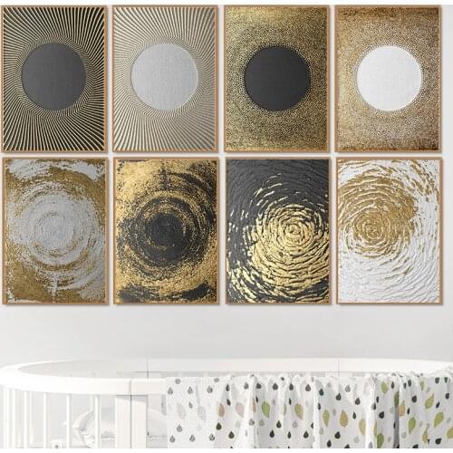 Modern Classical Abstract Gold Circle Tree Texture Posters And Prints Artwork Canvas Prints Pictures Home Decoration Paintings