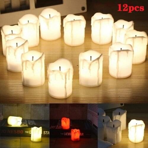 12 PCS LED Flameless Candle Tealight Romantic Wedding Party Christmas Home Decoration Electric Candles Lights