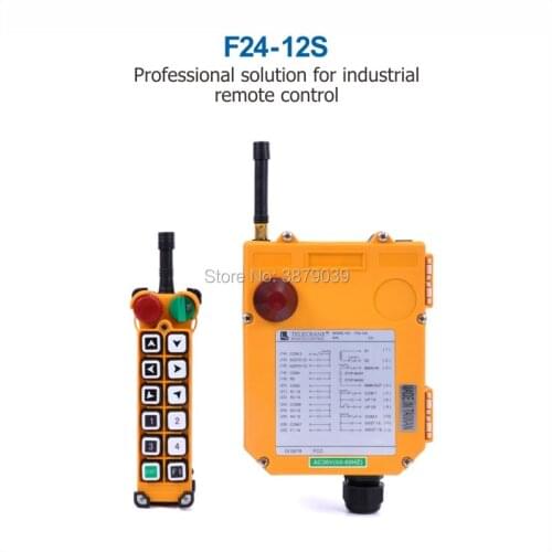 TELECRANE Industrial Wireless Radio Single Speed 12 Buttons F24-12S Remote Control (1 Transmitter+1 Receiver) for Crane