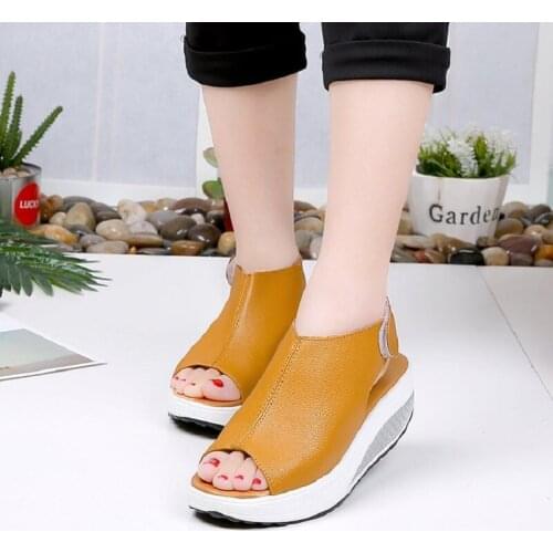Platform Shoes Fashion Women Summer Female Sandals Vintage Wedges Shoes Peep Toe Sandal High Heels Fish Toe Shoes Zapatos Mujer