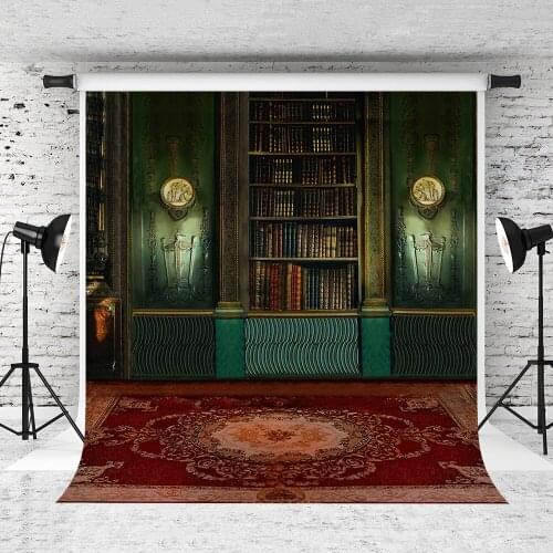 VinylBDS Halloween Indoor Photography Backdrop Bookcase Studio Photo Backdrop Retro Blanket Microfiber Photographie Background