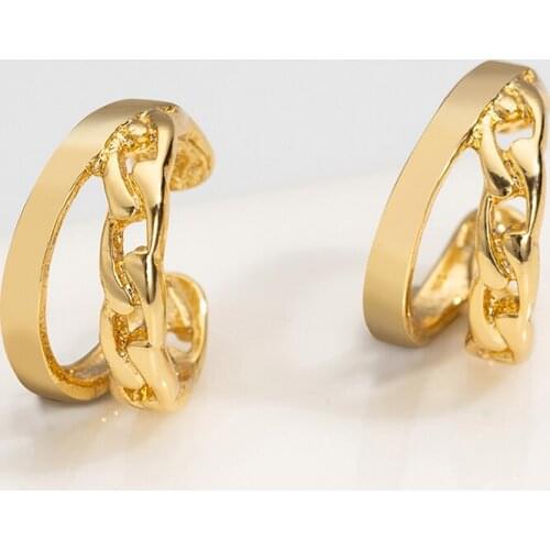 Jaeeyin 2020 Minimalist Ear Cuff Jewelry Punk Rock Gold Color Trendy Link Chain Cartilage Earrings Women Men Charming Gift Girl