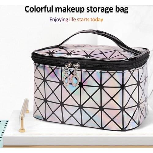 Multifunctional Cosmetic Bag Women Leather Travel Makeup Necessaries Organizer Zipper Makeup Case Pouch Toiletry Kit Bags