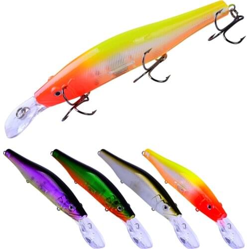 1pcs Fishing Minnow Lure 13.5cm/18.75g Artificial Hard Bait 3D eyes Crankbait Wobbler with three 6# treble hook Fishing Tackle