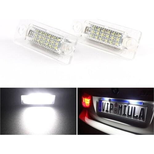 2 18 LED 3528 SMD Number License Plate Light Bulb Turn Signal For Volkswagen Touran 3 Golf 5 Plus Jetta 5 Passat B5.5 B6 Sedan