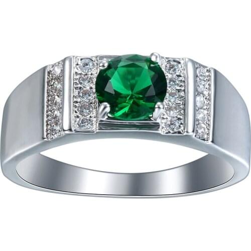 2016 Fashion silver Plated pave zircon rings green red blue jewelry for women men wedding christmas gif design hot sale