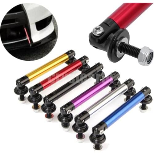 2xStainless Steel 15Car Front Bumper Lip Splitter Spoiler Strut Rod Support Tie Bars Universal For Honda Toyota Camry