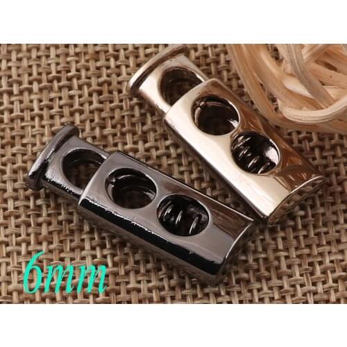 30 PCS Silver/Black Double Barrel Toggle Cord Lock,Stopper Spring Buckle Craft Cord Locks,Spring Buckle Cylinder Stopper Toggle