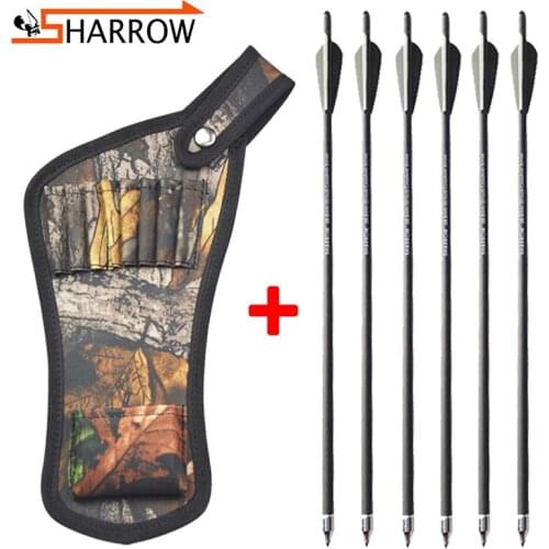 8pcs Archery 20/22inch Crossbow Arrow OD8.8mm ID7.6mm Mix Carbon Arrows with Quiver Fit Bow Shooting Hunting Accessories