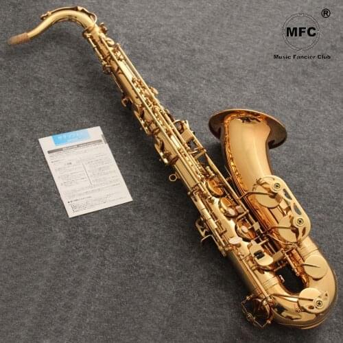 Free Shipping Music Fancier Club Tenor Saxophone Gold Lacquer Professional Tenor Sax With Case Reeds Neck Mouthpiece