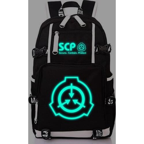 SCP Special Containment Procedures Foundation Cosplay Backpack Luminous School Shoulder Bag Laptop Travel Rucksack Pencil Case