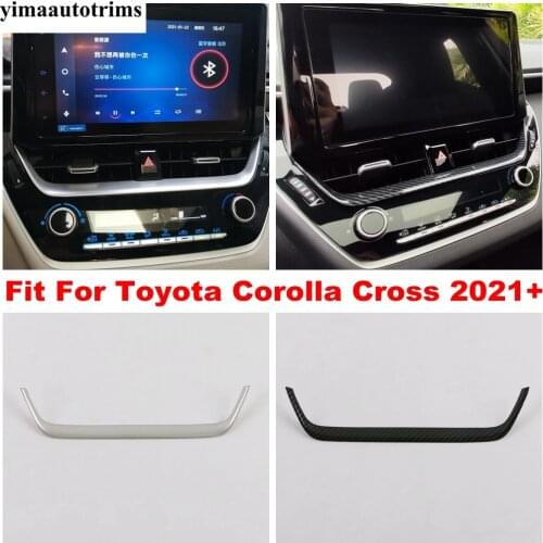 Car Center Console Air Condition Vent Outlet Cover Trim For Toyota Corolla Cross 2021 Matte / Carbon Fiber Interior Accessories