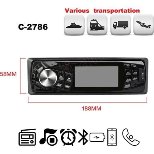 Electronics remote control C-2786 high quality Bluetooth FM Aux Input Receiver 1 Din 12V Auto Car Radio