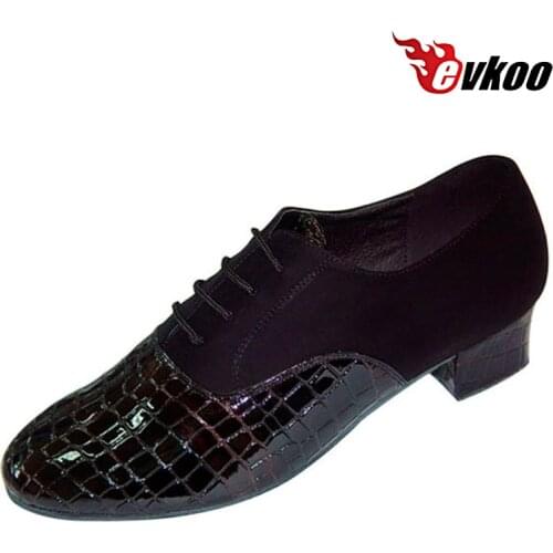 Evkoodance Brand Mans Modern Ballroom Dance Shoes With 2.5cm Heel Made By Genuine Leather Or Nubuck Leather Evkoo-293
