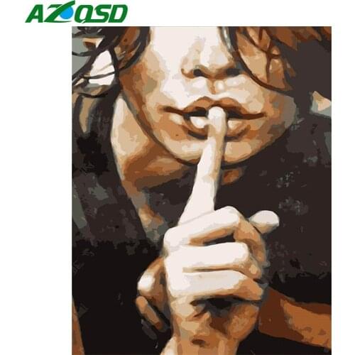 AZQSD Picture By Numbers Woman Acrylic Wall Art Coloring By Number Abstract Figure Handpainted Oil Painting For Home