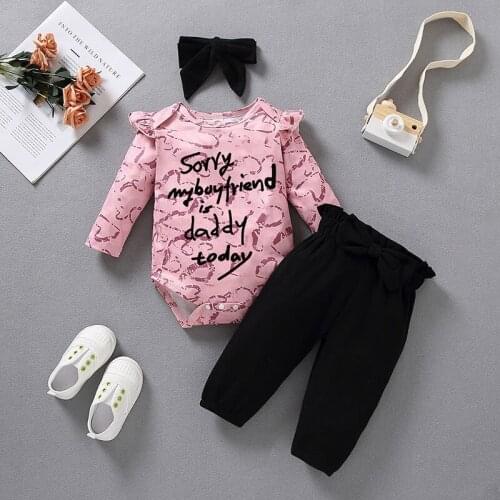 Girls Long And Short Sleeve Hole Strip Embroidery Explosive Printed Strap Romper Outer Wear Party Birthday Three-piece Set