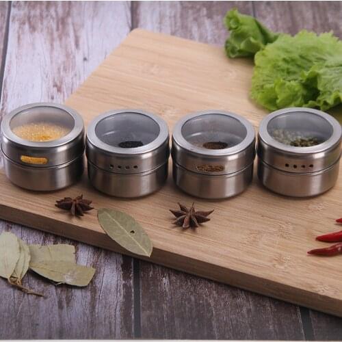 Spice Jar Container Stainless Steel Seasoning Set Household Condiment Bottle Tank Rack With ​Kitchen Tools