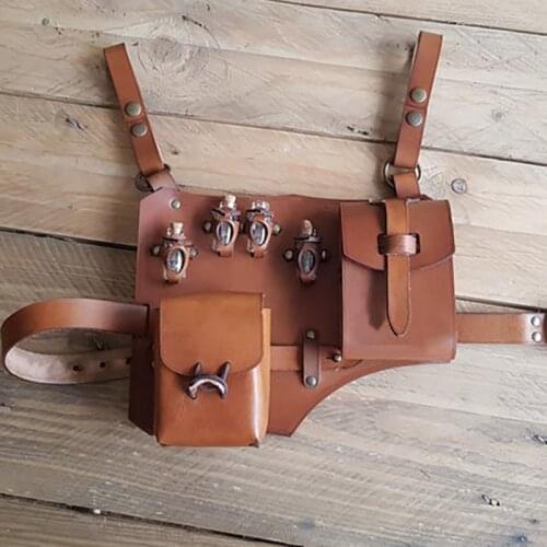 Leather Leg Harness Garter Larp Potion Holder Renaissance Steampunk Alchemist Costume Accessory Props Alchemy Bag For Women Men