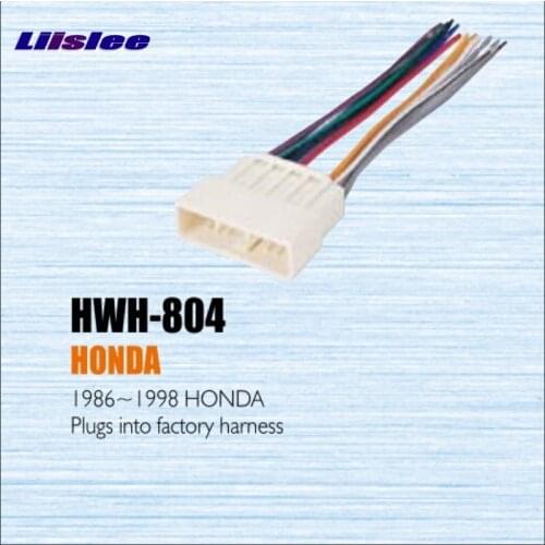 Liislee Plugs Into Factory Harness For Honda 1986~1998 Radio Power Wire Adapter / Aftermarket Stereo Cable/Male DIN To ISO