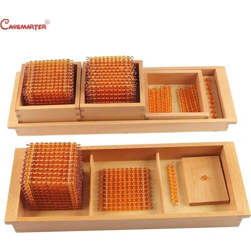 Montessori Math Educational Toys Gold Beads Material Symbols With Trays Kids 5 Years Teaching Toys Students Montessori MA130-3