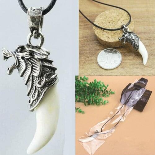 Punk Brave Boy Man Wolf Tooth Necklace Titanium Steel Domineering Pendant Gifts Chain