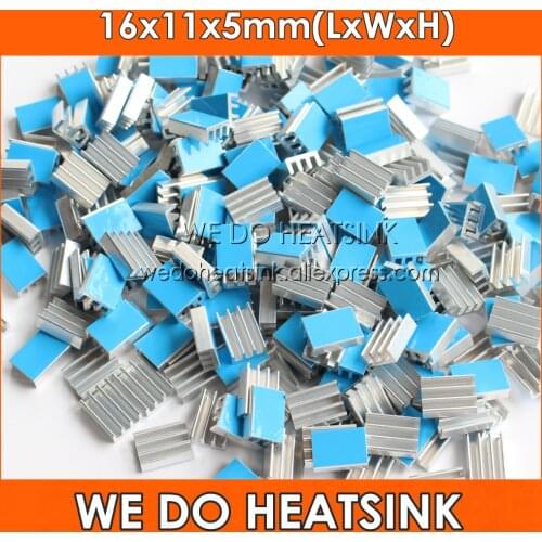 WE DO HEATSINK 16x11x5mm Aluminum Heatsink Radiator Cooling Cooler With Thermal Adhesive Double Sided Tape Pad
