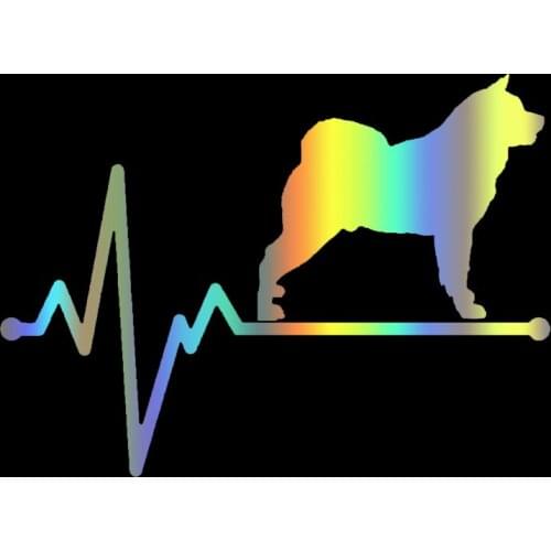 S51001 Various Sizes/Colors Car Stickers Vinyl Decal Akita Dog Heartbeat Motorcycle Decorative Accessories Creative Waterproof