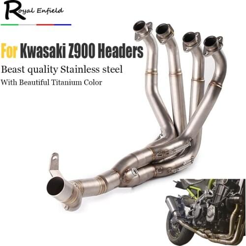 Z900 Slip-on Exhaust Headers Stainless Steel Elbow Escape Front Pipe Round 51mm For Kawasaki Z900 2017 2018