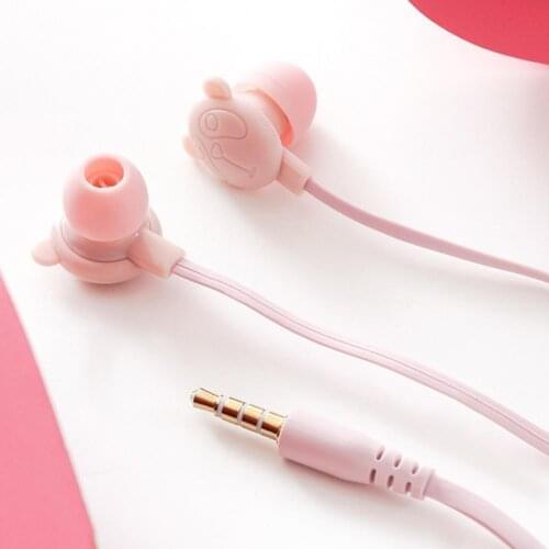Cute Cartoon Bear 3.5mm In-ear Earbuds Wired Earphone Headset with Mic for Girl Children