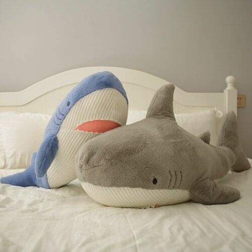 Plush Shark Fluffy Cute Cartoon Stuffed Soft Sea Animals Shark Narwhal Pillow Big Size Shark Narwhal PlushToy Kids Toys Gift