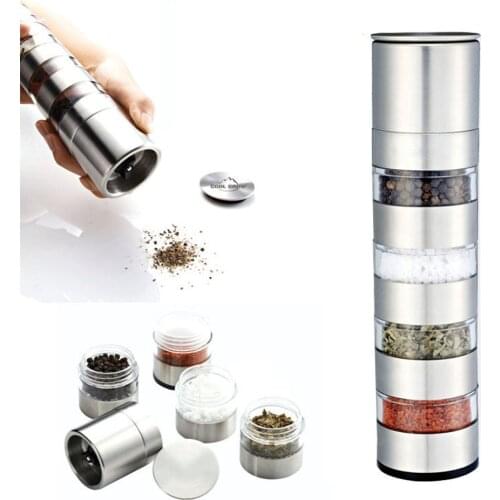 Plug-in Spice Condiment Bottles Stainless Steel Oil Seasoning Storage Box for Outdoor Camping BBQ Picnic Equipment