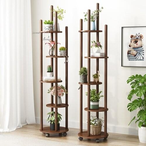 Solid Wood Bedroom Flower Stand Chinese Style Living Room Balcony Flower Shelf Decoration Dormitory Floor Multi-layer Plant Rack
