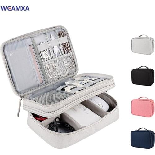 Portable Digital Wires Storage Bags Organizer USB Headphone Cables Charger Power Battery Zipper Phone Bag Case Accessories Pouch