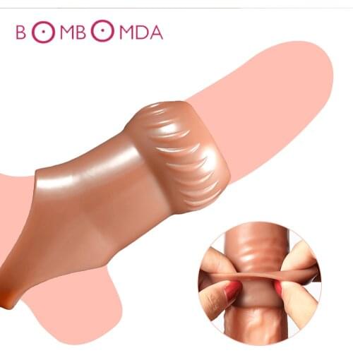 Realistic Penis Extension Cock Sleeve Reusable Silicone Penis Enlarger Delay Condoms For Men Dildo Enhancer Sex Toys