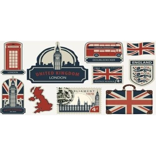 Retro Vintage British UK Symbols Stamps Kitchen Towels Old sights Union Jack Flag Bad Travel Swimming Sports Towels Gifts